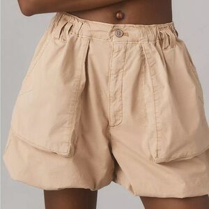Pilcro Women's High-Waist Utility Shorts in Beige
